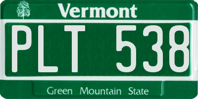 VT license plate PLT538