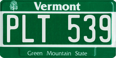 VT license plate PLT539