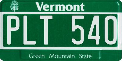 VT license plate PLT540