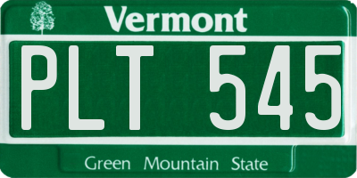 VT license plate PLT545
