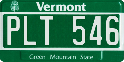 VT license plate PLT546