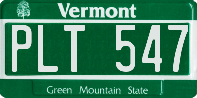 VT license plate PLT547