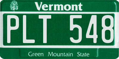 VT license plate PLT548