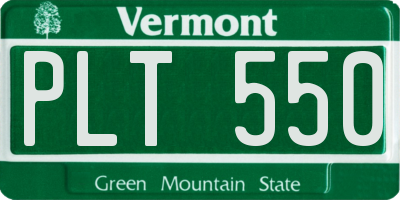 VT license plate PLT550