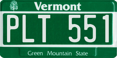 VT license plate PLT551
