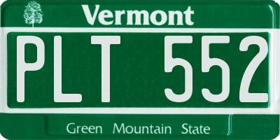 VT license plate PLT552