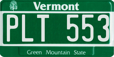 VT license plate PLT553