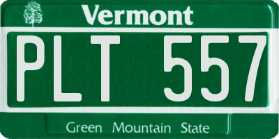 VT license plate PLT557