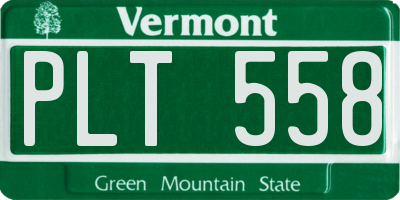 VT license plate PLT558