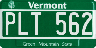 VT license plate PLT562