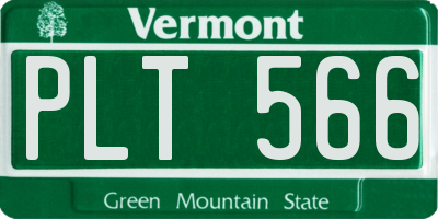 VT license plate PLT566