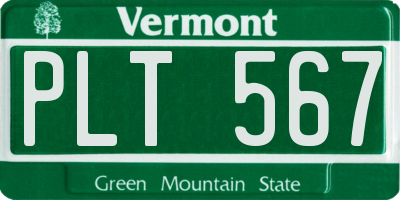 VT license plate PLT567