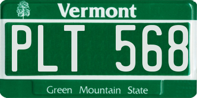VT license plate PLT568