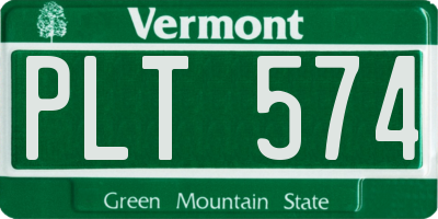 VT license plate PLT574