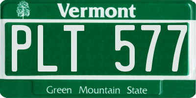 VT license plate PLT577