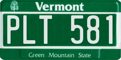 VT license plate PLT581