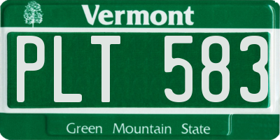 VT license plate PLT583