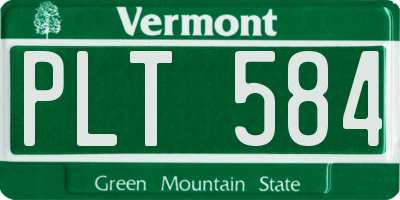 VT license plate PLT584