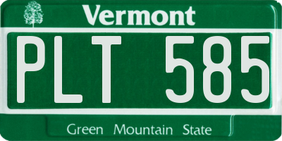 VT license plate PLT585