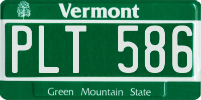 VT license plate PLT586