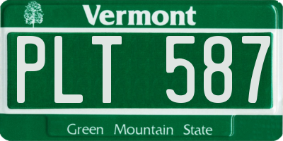 VT license plate PLT587
