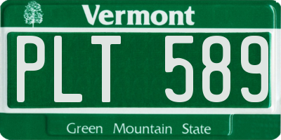 VT license plate PLT589