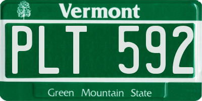 VT license plate PLT592