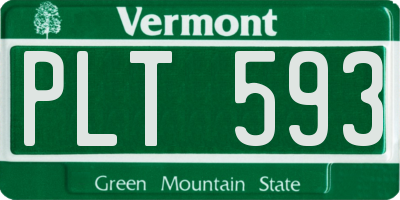 VT license plate PLT593