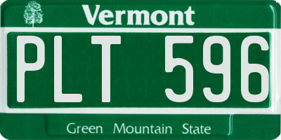 VT license plate PLT596