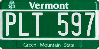 VT license plate PLT597