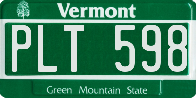VT license plate PLT598