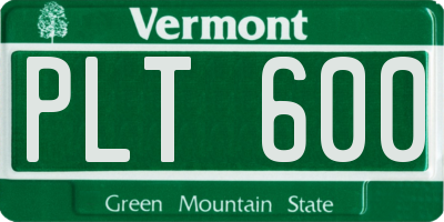 VT license plate PLT600