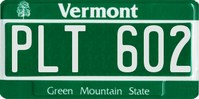 VT license plate PLT602