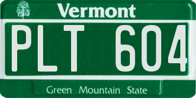 VT license plate PLT604