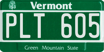 VT license plate PLT605