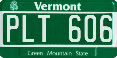 VT license plate PLT606