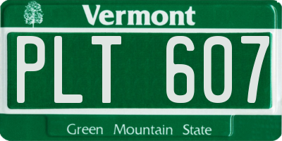 VT license plate PLT607