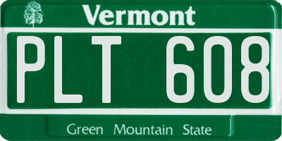 VT license plate PLT608