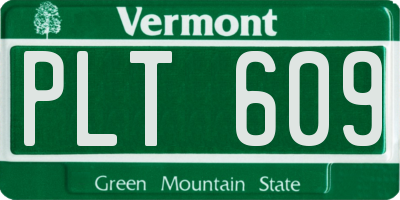 VT license plate PLT609