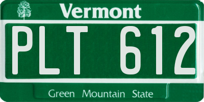 VT license plate PLT612