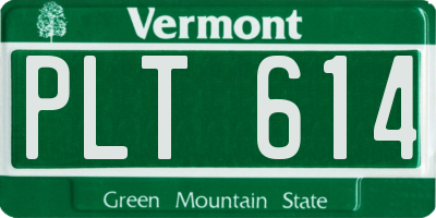 VT license plate PLT614
