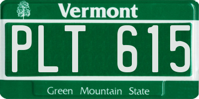 VT license plate PLT615