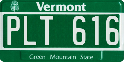 VT license plate PLT616