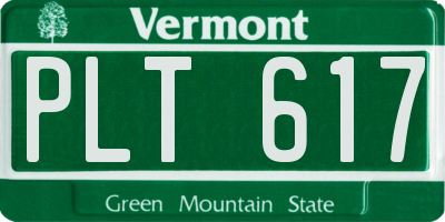 VT license plate PLT617