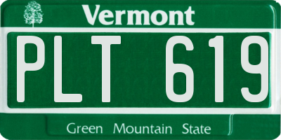 VT license plate PLT619