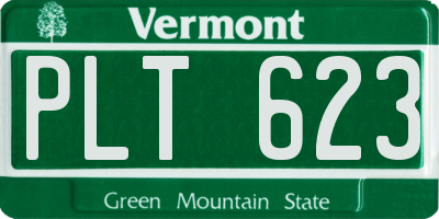VT license plate PLT623