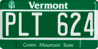 VT license plate PLT624