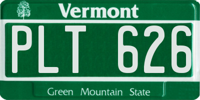 VT license plate PLT626