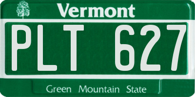 VT license plate PLT627
