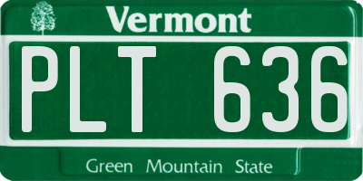 VT license plate PLT636